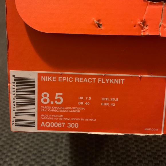 Nike Epic React Flyknit (Olive) - Picture 6 of 6